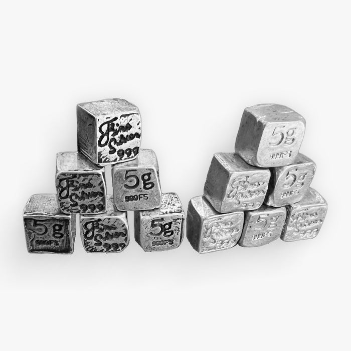 Hammered Silver Cube
