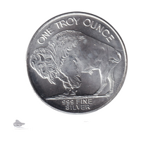 One Troy Ounce 999 Fine Silver Buffalo Round