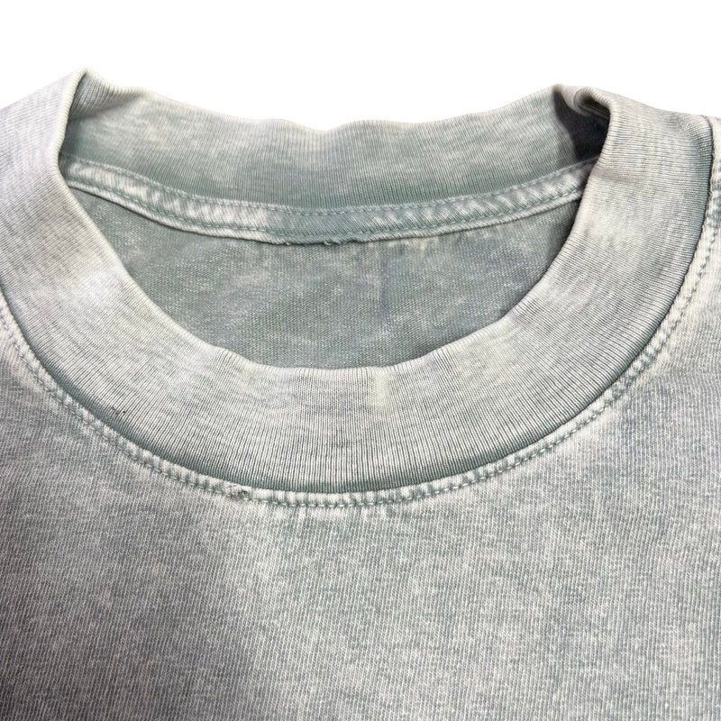 Five Star Silver grey acid-wash cotton t-shirt with a ribbed crew neckline and vintage streetwear aesthetic.
