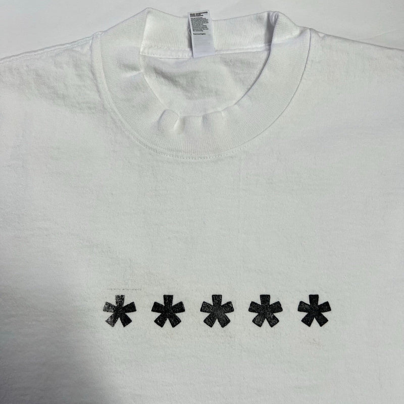 Five Star Silver white heavyweight cotton crewneck t-shirt with a black five-asterisk graphic on the chest.