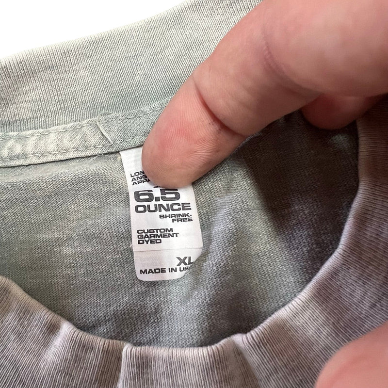 Five Star Silver heavyweight 6.5 oz cotton crewneck t-shirt in a washed-out grey with a custom garment-dyed finish.