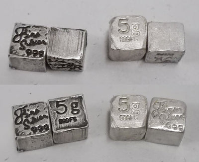 Hammered Silver Cube