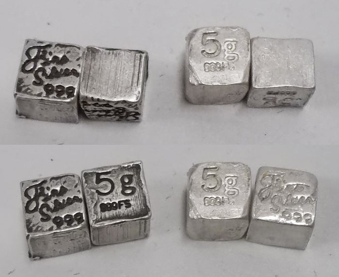 Hammered Silver Cube