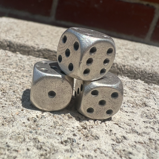 3 mini sterling silver dice